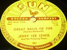 Greatest Rk&Rll Song GREAT BALLS OF FIRE Jerry Lee Lewis Sun 78rpm #281 VG+