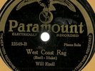 Will Ezell, Piano Solos, West Coast Rag, Barrel House Man Paramount 12549 78 rpm
