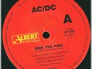 AC/DC SINK THE PINK RARE ORIGINAL OZ ORANGE ALBERT 80'S 45 HARD ROCK PRESSING