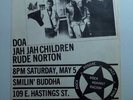 vtg org D.O.A. JAH JAH CHILDREN RUDE NORTON 11x17 Punk Flyer kbd hardcore '80s