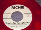 JOHNNY & THE DREAMS RARE DOO WOP 45 COLORED VINYL on RICHIE RECORDS