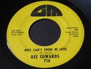 Dee Edwards   Why Can't There Be Love   GM   northern soul / funk 45 HEAR ?