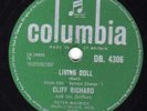 1959 UK #1 CLASSIC CLIFF RICHARD /THE DRIFTERS 78 LIVING DOLL COLUMBIA DB4306 E-