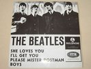 BEATLES - SHE LOVES YOU - EP 45 RARE DANISH PS ALTERNATIVE COVER GEOS 223 LISTEN