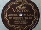 VERY RARE Jimmie Rodgers 78 RPM - Ben Dewberry's Final Run - In The Jailhouse