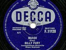  1959  BILLY FURY 78 MARGO / DON'T KNOCK UPON MY DOOR  DECCA F11128 E+