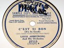 LOUIS ARMSTRONG 78rpm C'EST SI BON & LA VIE EN ROSE / DECCA PROMO