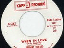Gregory Howard/Gp-When In Love-NM Kapp Promo Doo Wop 45 