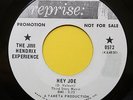 Jimi Hendrix Experience White Label DJ Reprise 45rpm Hey Joe