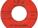 PARLIAMENTS 	LEN 101 	DON'T NEED YOU ANYMORE 	M- 	$200.00
