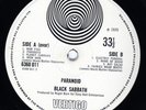 BLACK SABBATH Paranoid RARER LARGE VERTIGO SPIRAL 1970 LP