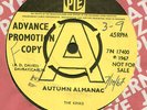 THE KINKS Autumn Almanac ORIGINAL 1967 UK Pye DEMO . EX+