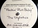 the STYLISTICS Rockin Roll Baby WHITE LABEL PROMO TEST PRESSING LP cover sheet