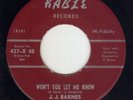 Detroit R&B SOUL J.J BARNES KABLE 437 (( ? )) Won't you let me know