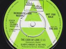 TMG 844 - GLADYS KNIGHT & PIPS Look Of Love M- DEMO 45 Tamla Motown w INFO SHEET