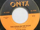 THE VELOURS This Could Be the Night ONYX Doo Wop ORIGINAL Stamped Matrix #H772