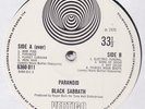 BLACK SABBATH Paranoid UK VERTIGO 1ST EX+/M- mgr credit Lg. swirl Unlaminated