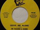 Rare Sweet Soul 45 - Jim Faulkner & Gemini ''Leave Me Alone'' PARA WEST mp3 M-