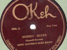 Okeh 4906 KING OLIVER (Creole) JAZZ BAND - Sweet Lovin' Man/SOBBIN BLUES 1923