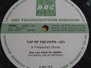 Original BBC TRANSCRIPTION DISC w/ PINK FLOYD INTERVIEW TOP OF THE POPS SHOW