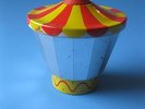 Vintage Red Raven Record MAGIC MIRROR Red Topper Tin Striped Toy 50's Carousal
