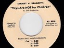 Toys Are Not For Children  1972  Movie Radio Spots 7 inch, 45 rpm  Sexploitation