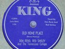VERY RARE Don Reno & Red Smiley 78 RPM - Old Home Place - Banjo Riff - on KING