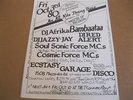 RARE  HIP HOP FLIER AFRIKA BAMBAATAA/JAZZY J/RED ALERT/SOUL SONIC/COSMIC.1980