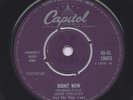 GENE VINCENT, 45rpm single,  RIGHT NOW b/w THE NIGHT IS SO LONELY, on CAPITAL