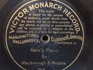 78rpm 1901 pre-dog Victor Monarch Record 764 Baby's Prayer, Macdonough & Madeira