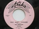 THE EMERALDS Why Must I Wonder / Sally Lou KICKS Records 3-F Doo Wop 45