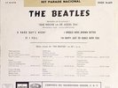 THE BEATLES*A HARD DAY'S NIGHT*1964 SPANISH EP ODEON 16.619 w/STICKER