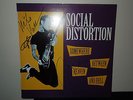 Autograph SOCIAL DISTORTION Somewhere Between Lp promo store flat - poster