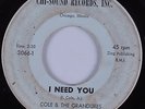 Northern Soul 45 COLE & THE GRANDURES I Need You CHI-SOUND HEAR
