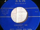 Betty Parker With Eddie Jackson & His Swingsters Couldn't See Rare Country