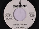 rare Big Beat Soul 45 FRAN JEFFRIES honey and wine MONUMENT Hear