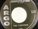 THE FORTUNES 45 Congratulations ARGO Doo Wop ORIGINAL PRESS The Turbans #BB1039