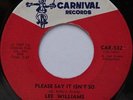 Rare Sweet Soul  45 -Lee Williams & Cynbals ''Please Say It Isn't So'' CARNIVAL