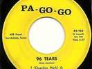 ? QUESTION MARK & THE MYSTERIANS CLASSIC MICH GARAGE PA GO GO LABLE 96 TEARS