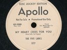 pc78-R&B vocal group-Apollo 1177-The Five Larks- PROMO----RARE..never on 45