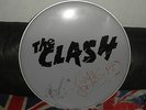 THE CLASH BIG DRUMSKIN HAND SIGNED BY PAUL & MICK PUNK SEX PISTOLS DAMNED