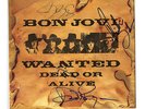 BON JOVI - WANTED DEAD OR ALIVE - SIGNED BY BAND VINYL LP SLEEVE ONLY ORIGINAL