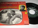 SP 45T LES CHEVALIERS DU CIEL PTTE ROUGE  JOHNNY HALLYDAY EX+/MINT-