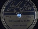 HEAR Rare Guitar Blues 78 rpm LIGHTNIN' HOPKINS Unsuccessful Blues GOLD STAR 656