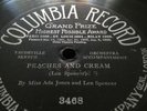 ADA JONES LEN SPENCER 78rpm Peaches & Cream COLUMBIA RECORD 3468 NM E++