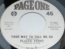 PLASTIC PENNY: Baby You're Not To Blame   1968 UK MOD FREAKBEAT ?? PROMO