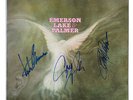 EMERSON LAKE & PALMER - SIGNED BY BAND - VINYL LP SLEEVE ONLY - ORIGINAL