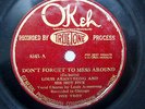 78 LOUIS ARMSTRONG & HOT FIVE I'm Gonna Gitcha / Mess Around 1926 Okeh 8343  VG+
