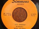 RARE 70's Soul Crossover Northern Chicago MERV MURPHY 45 It's Growing on SIMMONS
