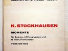 STOCKHAUSEN - MOMENTE - WERGO 60024 german stereo LP